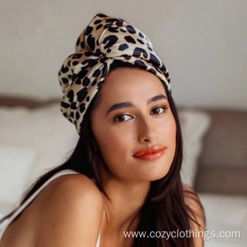 custom printed hair dry towel satin turban wrap